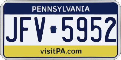 PA license plate JFV5952