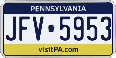 PA license plate JFV5953