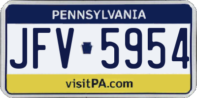 PA license plate JFV5954