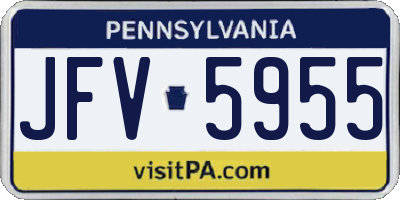 PA license plate JFV5955