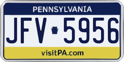 PA license plate JFV5956