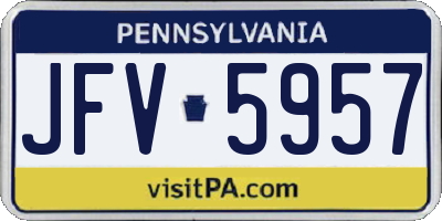 PA license plate JFV5957