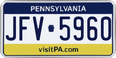 PA license plate JFV5960