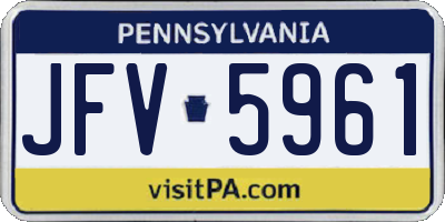 PA license plate JFV5961