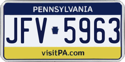 PA license plate JFV5963