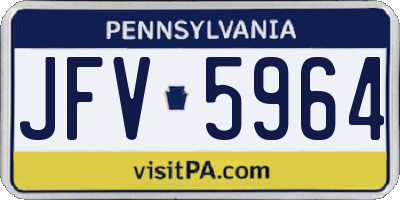 PA license plate JFV5964