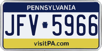 PA license plate JFV5966