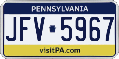 PA license plate JFV5967
