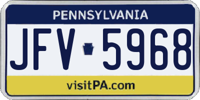 PA license plate JFV5968