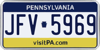 PA license plate JFV5969