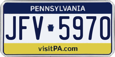 PA license plate JFV5970