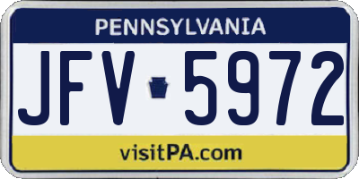 PA license plate JFV5972