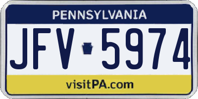 PA license plate JFV5974