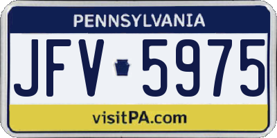 PA license plate JFV5975