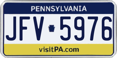 PA license plate JFV5976