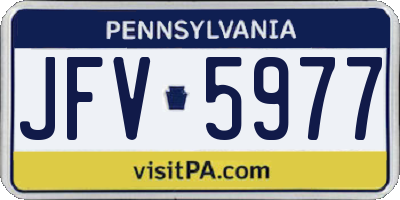 PA license plate JFV5977