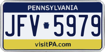 PA license plate JFV5979