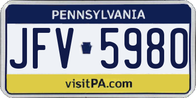 PA license plate JFV5980