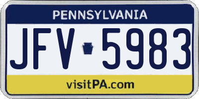 PA license plate JFV5983