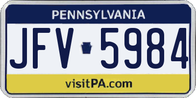 PA license plate JFV5984