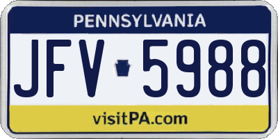PA license plate JFV5988