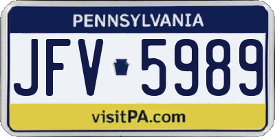 PA license plate JFV5989