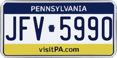 PA license plate JFV5990