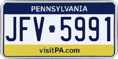 PA license plate JFV5991