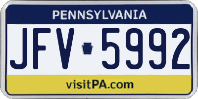 PA license plate JFV5992
