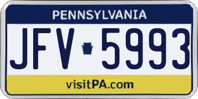 PA license plate JFV5993