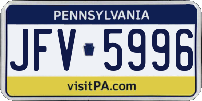 PA license plate JFV5996