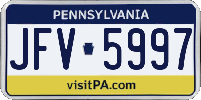 PA license plate JFV5997