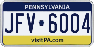 PA license plate JFV6004
