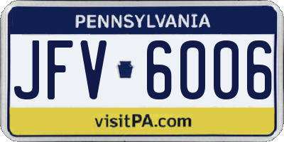 PA license plate JFV6006