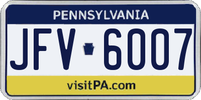 PA license plate JFV6007