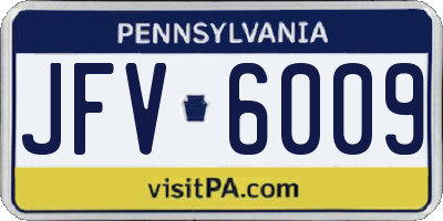 PA license plate JFV6009