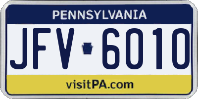 PA license plate JFV6010