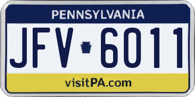 PA license plate JFV6011