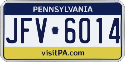 PA license plate JFV6014