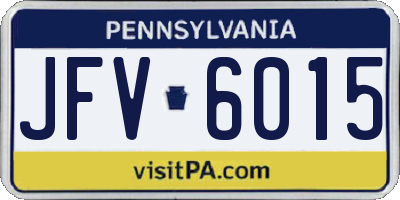 PA license plate JFV6015