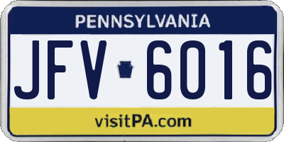 PA license plate JFV6016