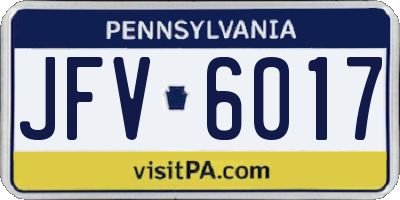 PA license plate JFV6017