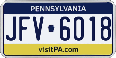 PA license plate JFV6018
