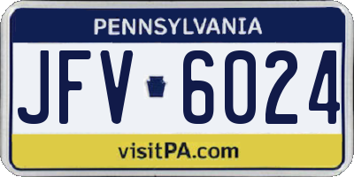 PA license plate JFV6024