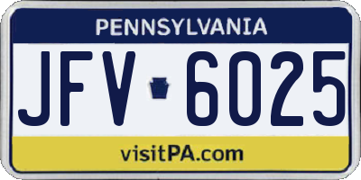 PA license plate JFV6025
