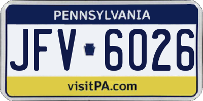 PA license plate JFV6026