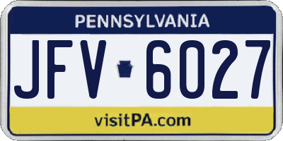 PA license plate JFV6027