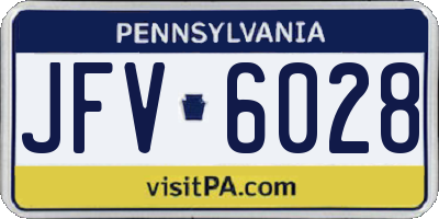 PA license plate JFV6028