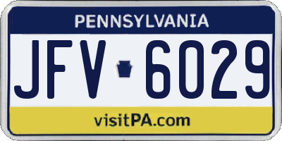 PA license plate JFV6029