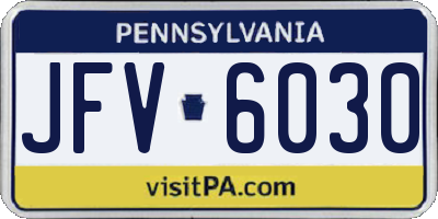 PA license plate JFV6030